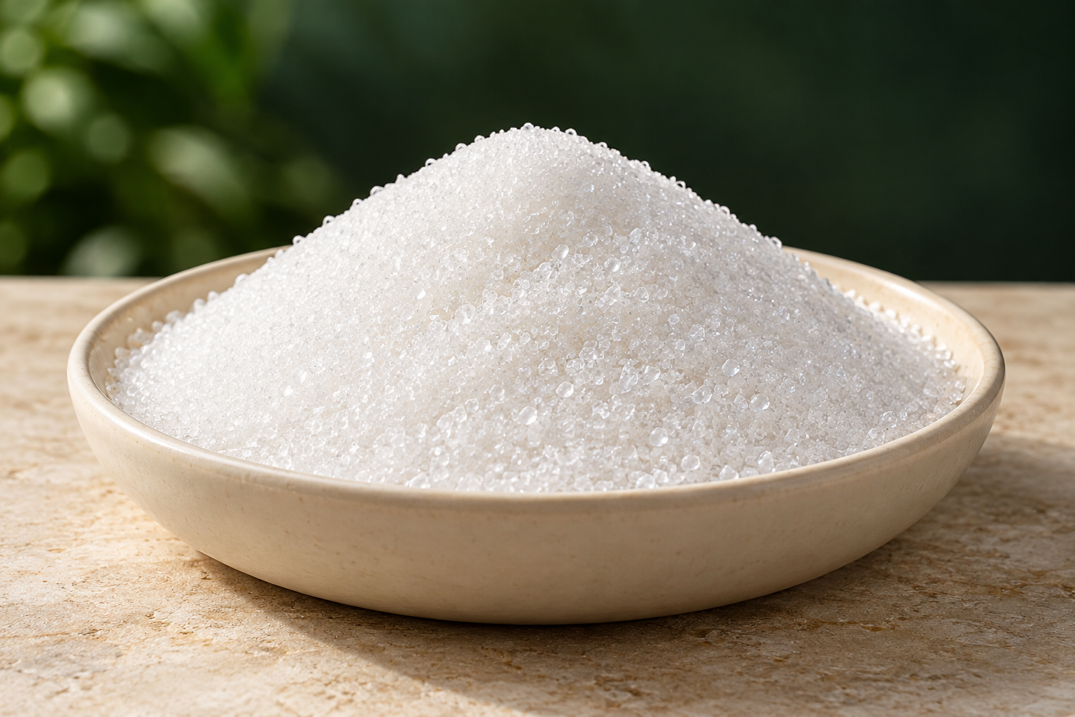 Illustrative photograph of white refined granulated cane sugar